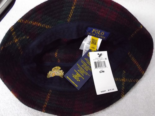 POLO Ralph Lauren Boston Común 2 S/M Sombrero Cubo a Cuadros Verde 41381 - Imagen 7 de 7
