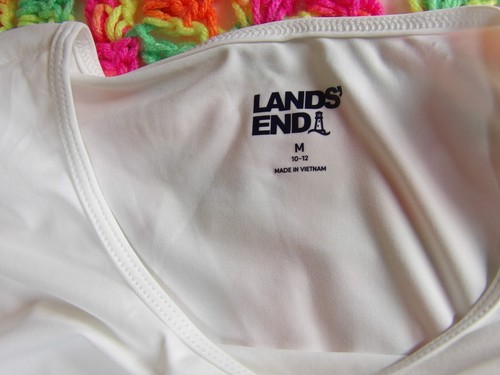 New Lands' End Women's Crew Neck Long Sleeve Rash Guard UPF 50 Swim Tee- WHITE - Picture 3 of 14