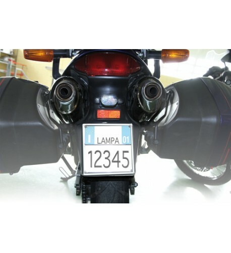 CORNICE TARGA MOTO SCOOTER D'EPOCA ACCIAIO INOX CROMATA - Foto 4 di 4