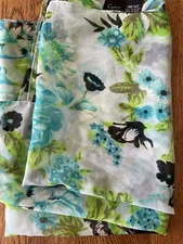 Cejon made in India black/blue/emerald green scarf 20” By 36”