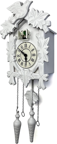 Cuckoo Clock Vintage Large Wooden Wall Clock Handcrafted 13X9.5 Inch (White) - Picture 3 of 12