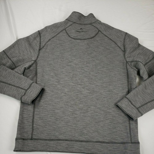 Tommy Bahama Reversible Fleece Gray 1/4 Zip Cotton Blend - Picture 7 of 11