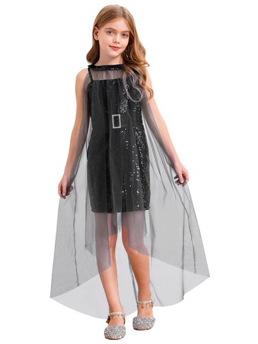 Kinder Mädchen Tüll Umhang Elegant Kleid Abendpartys Kleider Nobel Hochzeit - Bild 54 von 74
