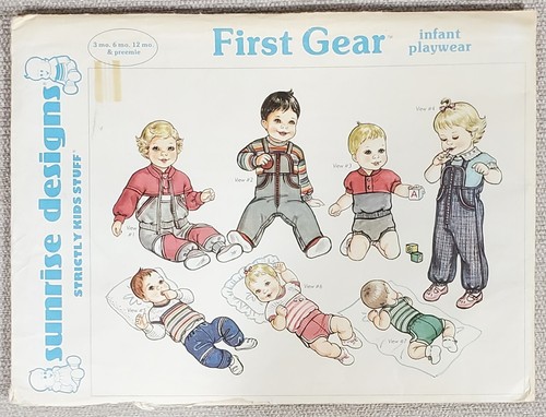 Sunrise Designs "First Gear" Infant Playwear Preemie, Baby Sewing PATTERN UNCUT - Picture 4 of 5