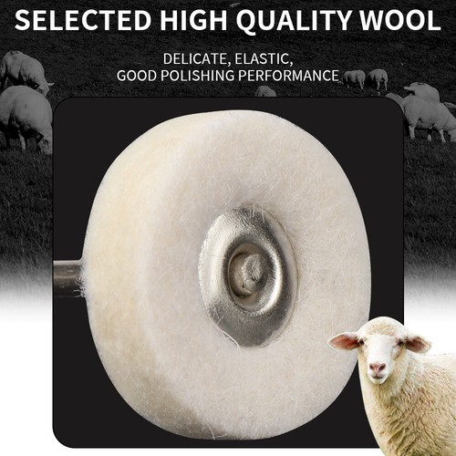 10Pcs 25/38mm Wool Felt Polishing Buffing Wheel 3mm Shank F Polishing Metal Jade - Picture 3 of 7