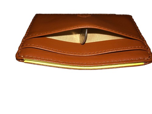 Starbucks Credit Card ID Holder Brown Leather Slim Wallet B2 - Picture 7 of 7