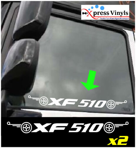 DAF XF 510 autocollants de fenêtre x 2. autocollants camion daf TOUTE COULEUR - Photo 1 sur 1