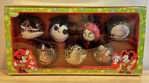 Disney Store The Nightmare Before Christmas Ball Ornament 7er Set NEU IM KARTON - Bild 1 von 12