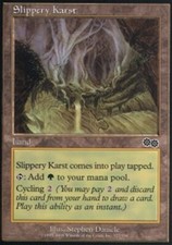 MTG - Slippery Karst - Urza's Saga - NM, English Magic FLAT RATE SHIP