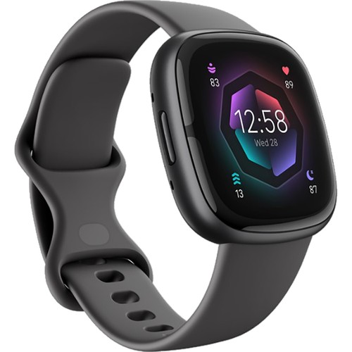Fitbit Sense 2 Shadow Grey / Graphite Aluminum Bluetooth Smartwatch NEW - Picture 2 of 2