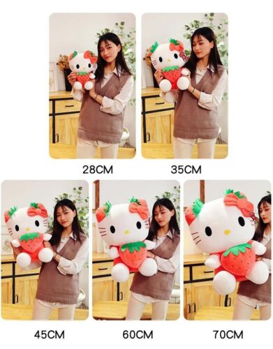 22cm Sanrio KT Cat Plush Toys Kawaii Strawberry KT Cat Plush Doll Home Decor - Picture 10 of 21