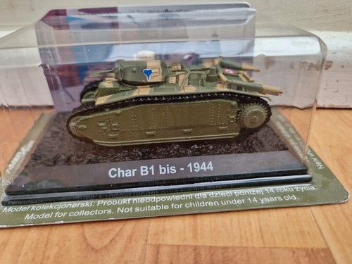 ATLAS AMERCOM 1/72 1944 CHAR B1 BIS WW2 DIECAST MODEL MILITARY TANK - Picture 3 of 3