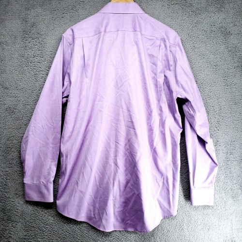 NORDSTROM Mens 16.5 34/35 Wrinkle Free Trim Fit SHIRT Purple Long sleeve - Picture 12 of 16