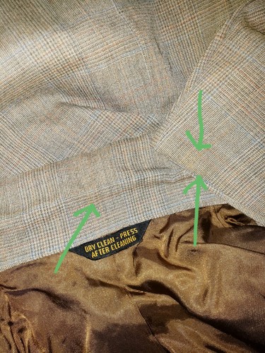Cricketeer Blazer Mens 39R Beige Suit Jacket Sport Coat VTG Glen Plaid Interview - Picture 7 of 12