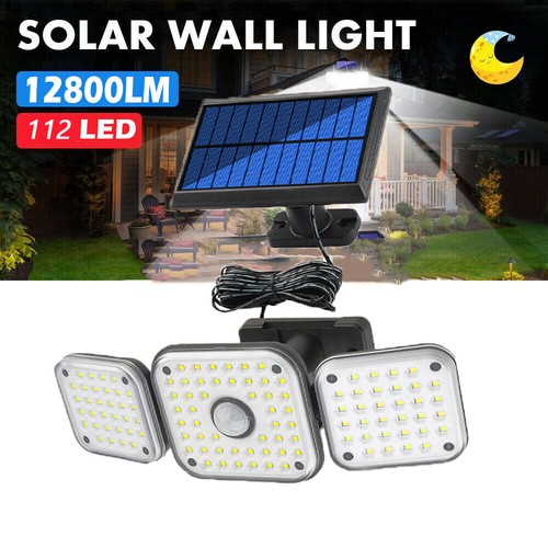 990000LM Outdoor Solar Wall Light LED 4Head Motion Sensor Remote Lamp Waterproof - Picture 20 of 23