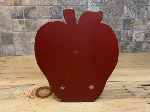 Vtg Wooden Apple Tabletop Decor Paper Plate Napkin Holder Picnic Country Kitsch - Picture 3 of 15