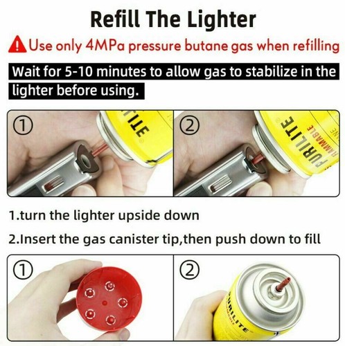 Gas Torch Lighter Windproof Refillable Torch Butane Jet Flat Flame Turbo 1300 C - Picture 3 of 12