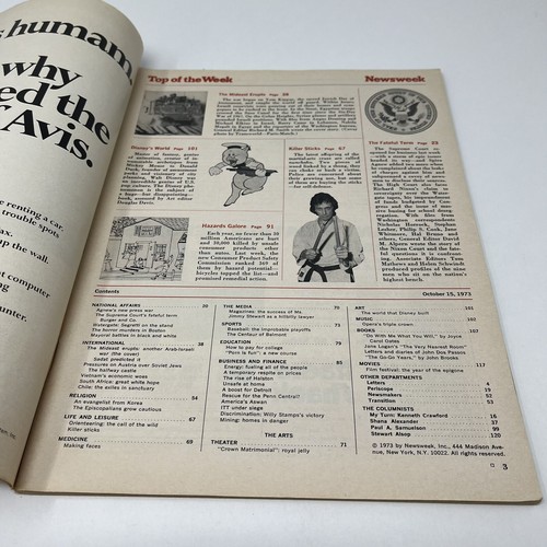 1973 Newsweek Mideast Erupts Disney World Nunchaku Killer Sticks Arab Israel War - Picture 3 of 15