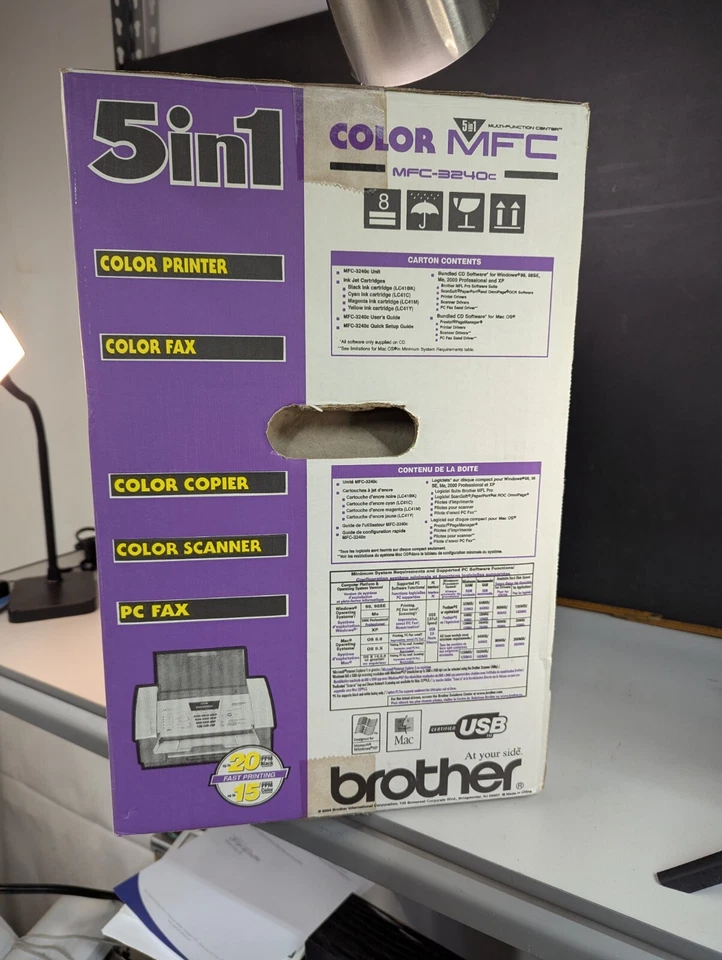 Brother MFC-3240c Color Inkjet MFP Printer Fax Copier Scanner 5 In 1 NEW Sealed - Image 2 of 4