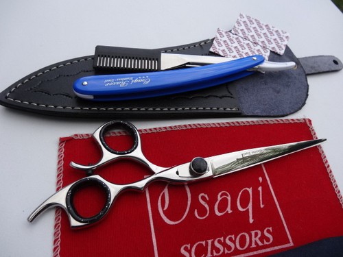 120daysWarranty_7.5" Osaqi Barber Hairdressing Hair Scissors/420c Japanese Steel - Imagen 2 de 12
