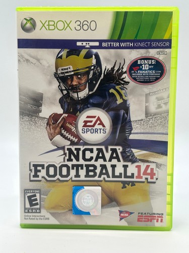 NCAA Football 14 (Microsoft Xbox 360) W/ Manual- TESTED & WORKS - Picture 1 of 5