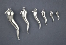 925 Sterling Silver Italian Cornicello Horn Pendant Good Luck