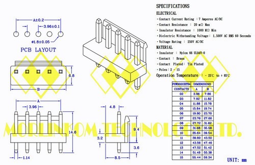 100 Stck. Platine zu Draht JST VH Stecker Steckverbinder Basis 180 ° Wafer Raster = 3,96 mm 4P RoHS - Bild 4 von 4