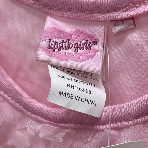 Lipstick Girls Toddler 2T Dress Pink Mesh Floral Sequin Layered New With Tags! - Picture 6 of 7