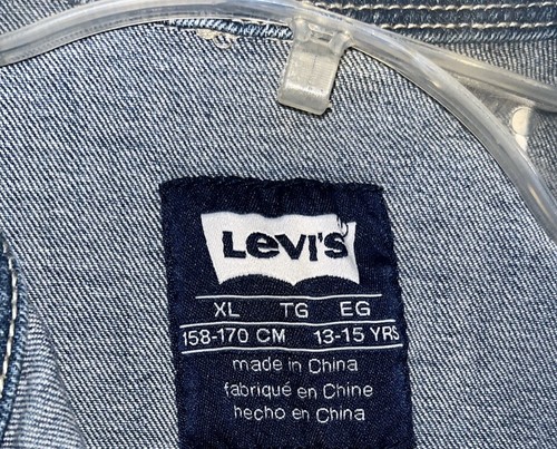 Levis Kids Jr Girls Jean Jacket Vest Blue Sz XL 13 - 15 Yrs Old - Picture 5 of 5