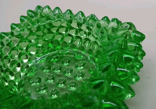 Vintage Fenton Green Hobnail Master Salt Cellar Votive Tea Light Candle Holder - Picture 6 of 7