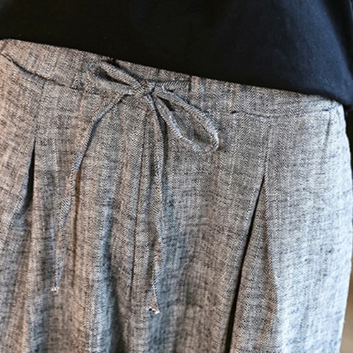 Herren Leinen Baumwolle Kordelzug Hose Ethno Locker Weites Bein Hose Unterteil Freizeit - Bild 11 von 12