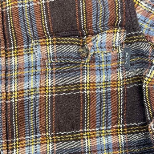 Camisa Woolrich Marrón Multicolor Lana a Cuadros Franela Botones Talla M - Imagen 4 de 8