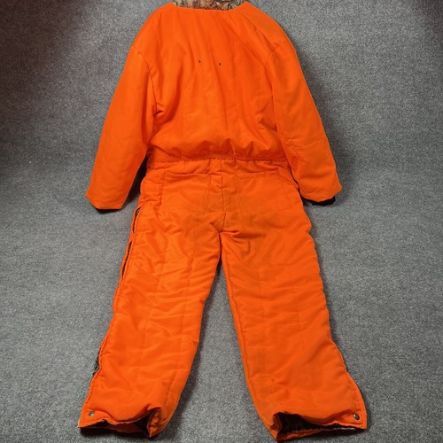 Brush Camo Coveralls Mens L 42-44 Camo Orange Reversible Insulated Hunting Avid - Picture 12 of 14