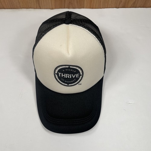 World Thrive Of Wonder Hat Adult SnapBacks Mesh Trucker Baseball Cap Black White - Picture 2 of 10