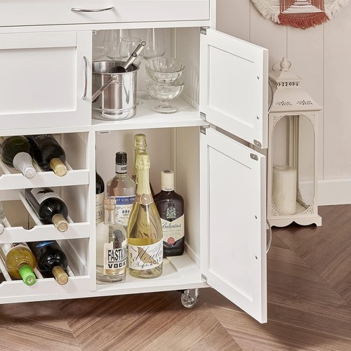 Kitchen Trolley, Kitchen Island with Wine Racks, Portable Workbench, Serving Car - Picture 5 of 8
