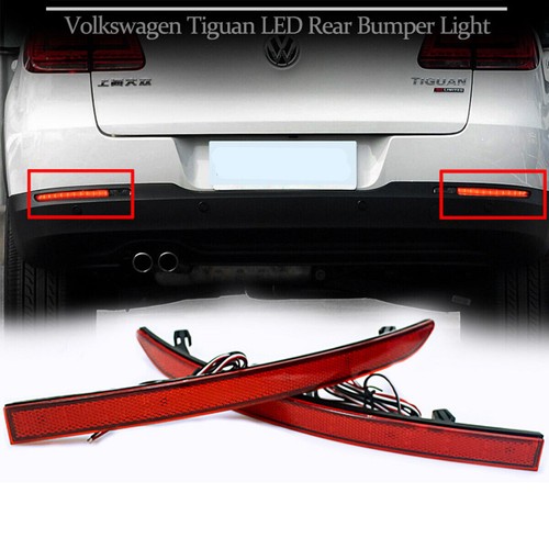 LED Red Rear Fog&Brake Taillight Bumper Reflector Lights For Volkswagen Tiguan B - Picture 1 of 5