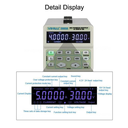 YIHUA 150W 5A 30V DC Power Supply Adjustable Lab Power Supply 3005D 110V 220V - Picture 7 of 7
