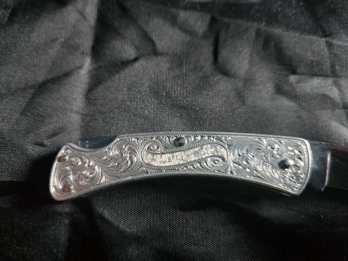 Buck Classic IV 515 Knife USA pre.1986 Gents Lockback Scrolled Aluminum Handles  - Picture 6 of 9