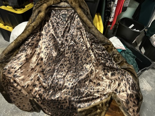 Dennis Basso Faux Fur Coat Mink Full Length Vintage Women’s Sz L Brown🚀💯 - Picture 9 of 10