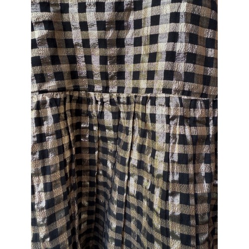 Crewcuts Girls' Metallic Gingham Dress Ruffle Hem Party Casual Size 5 - Picture 2 of 7