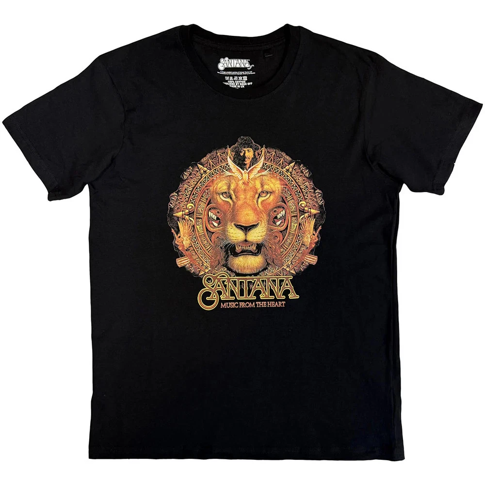 Santana T-Shirt: Lionhead (Black) OFFICIAL NEW