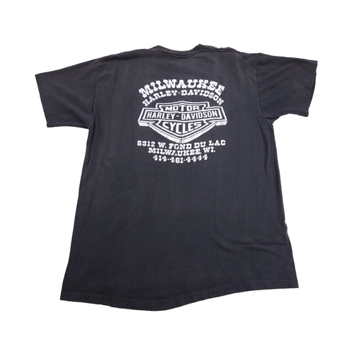 Vtg Harley Davidson Shirt Mens L/XL 3D Emblem GENUINE HAWG 1989 Black Motorcycle - Picture 4 of 8
