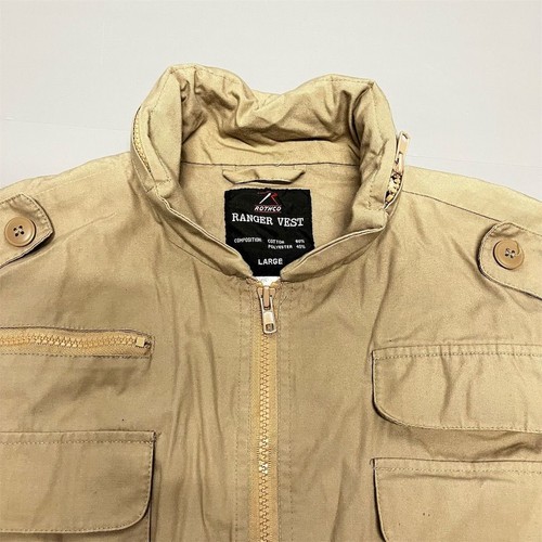 Rothco Ranger Vest Men's Khaki Large Utility Jacket Beige Concealed Carry - Picture 3 of 7