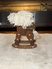 Vintage Miniature Wooden Yard Rocking Horse