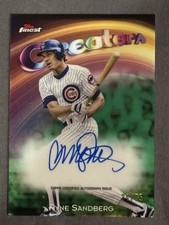2025 Topps Finest Creators Autographs Ryne Sandberg #CAV-RS Green Refractor /75 