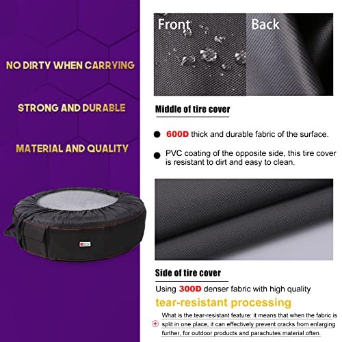 Seasonal Tire Totes, Spare Tire Cover, Portable Winter Wheel, 600D Black - Picture 3 of 7