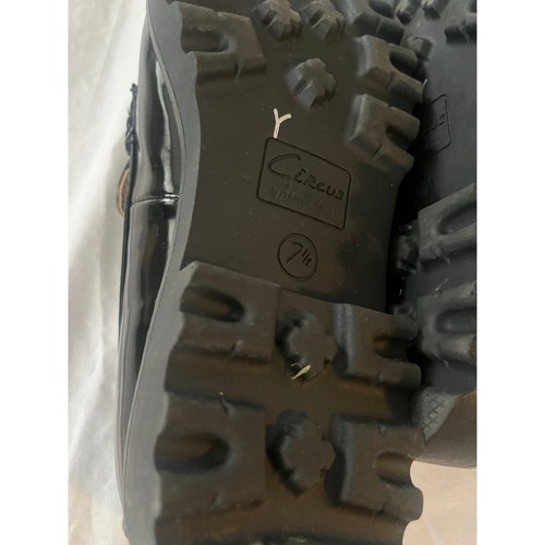 Circus Sam Edelman Black Patent Leather Lug Sole Loafers Size 7.5 Platform Shoes - Picture 7 of 7