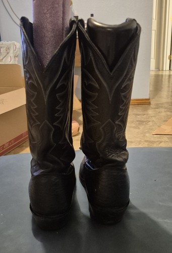 Herren Vintage Larry Mahan Herren Schwarz Bestickt Leder Westernstiefel 9,5 D - Bild 5 von 9