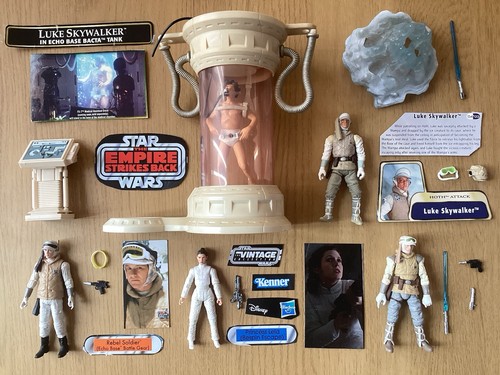 RARE Hasbro Star Wars Bacta Tank Luke Skywalker Hoth Soldier Leia 3.75” Figure