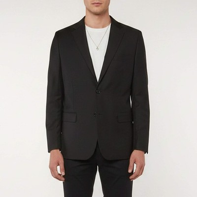 Dior Homme Black Virgin Wool Button Strap Detail Jacket L